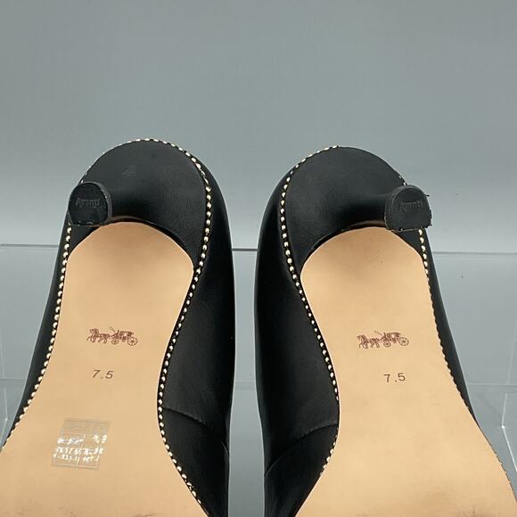 Coach Women’s Samantha Leather Pointed Pumps Black Size 7.5B - Picture 9 of 10